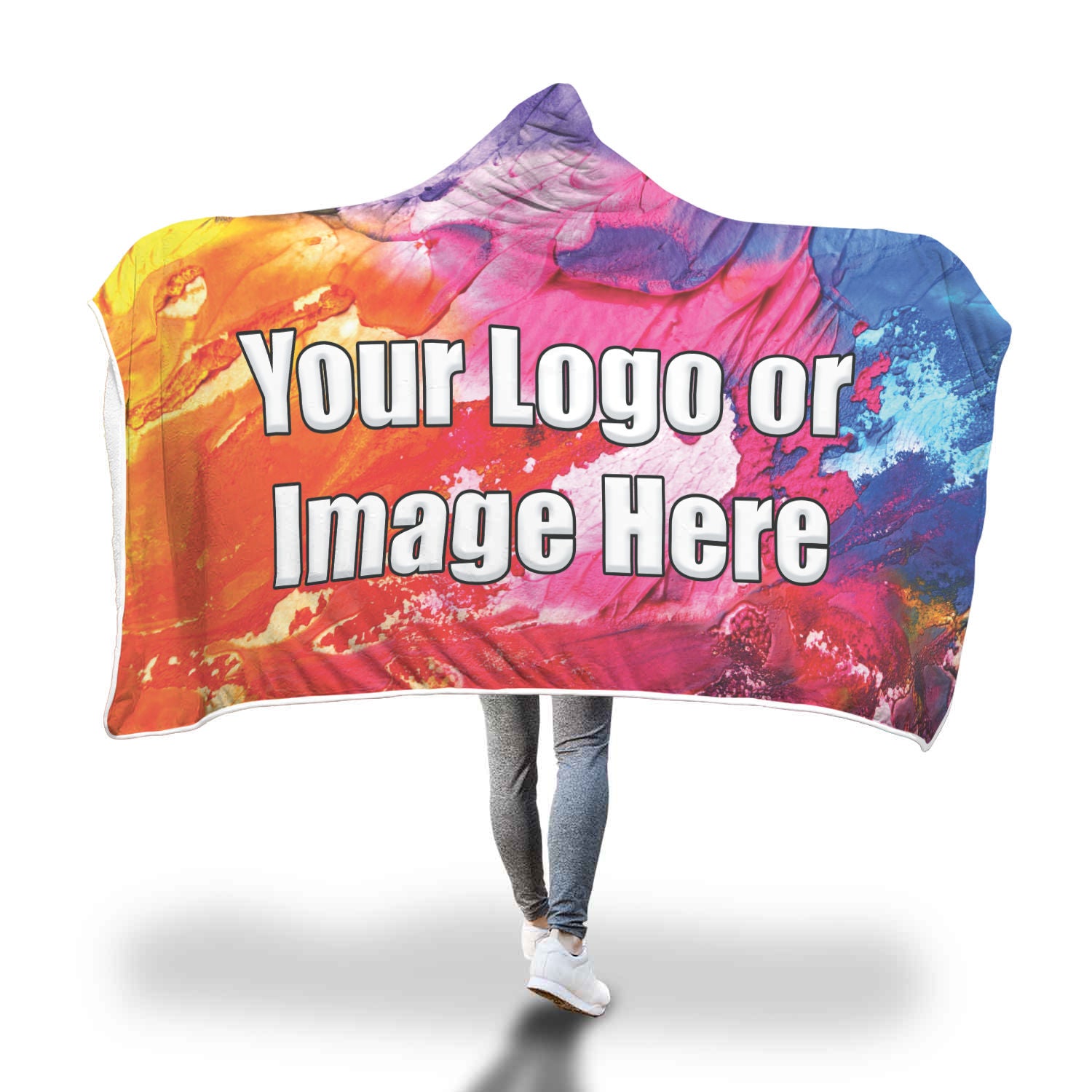 Color Paint Hooded Blanket Full color