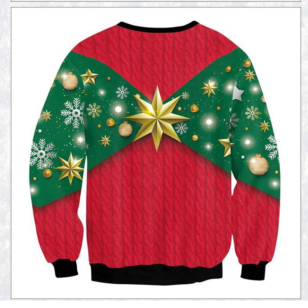 Christmas Unisex Round Neck Long Sleeve Sweater Couples Pullover