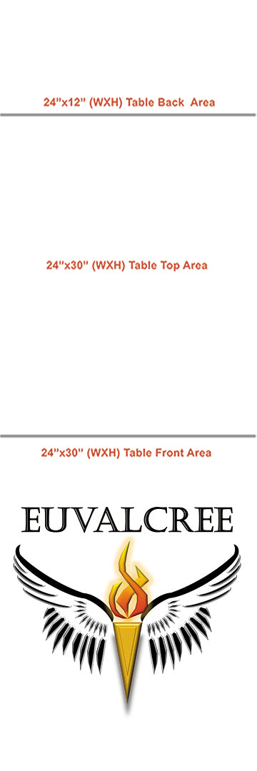 Customize Table Runner with your logo or Design From 40"x72 to  40"x90"  Great for trade show booths - Tremendos Dsigns